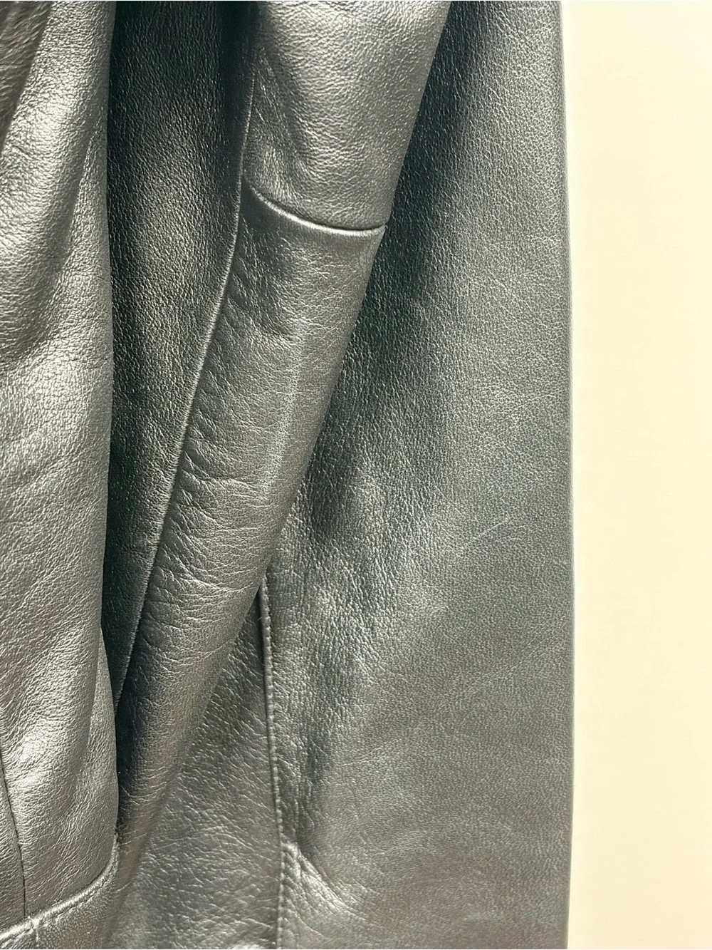 Vintage Banana Republic Black Leather Jacket Women’s M Button Front Collared